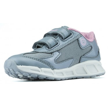 ZAPATILLAS LUCES GEOX JR SHUTTLE GIRL  GREY_PINK