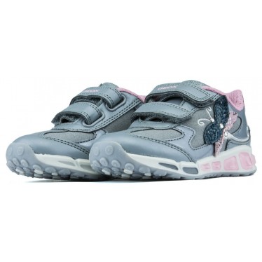 ZAPATILLAS LUCES GEOX JR SHUTTLE GIRL  GREY_PINK