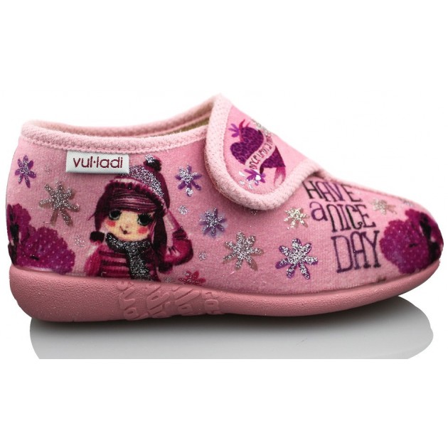 VULLADI IR POR CASA NIÑA VELCRO ROSA