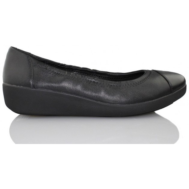 FITFLOP BALLERINA PIEL BAILARINA COMODA DE MUJER NEGRO