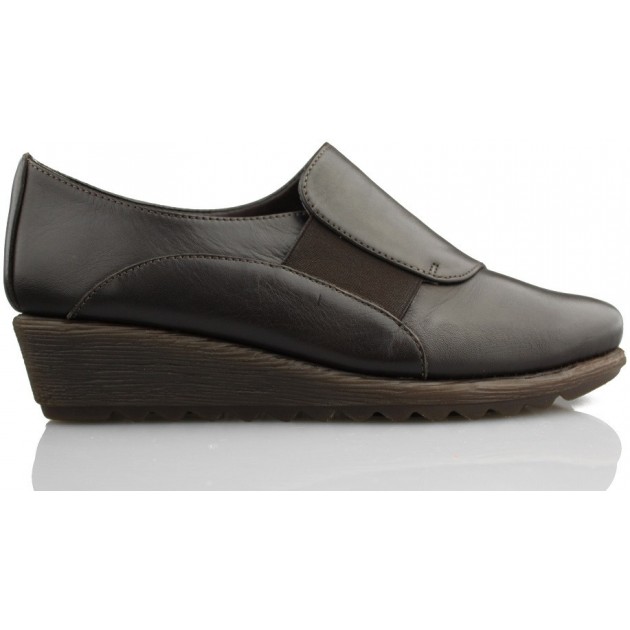 FLEXX MOCASIN COMODO MUJER CUÑA MARRON