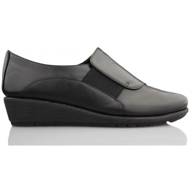 FLEXX MOCASIN COMODO MUJER CUÑA NEGRO
