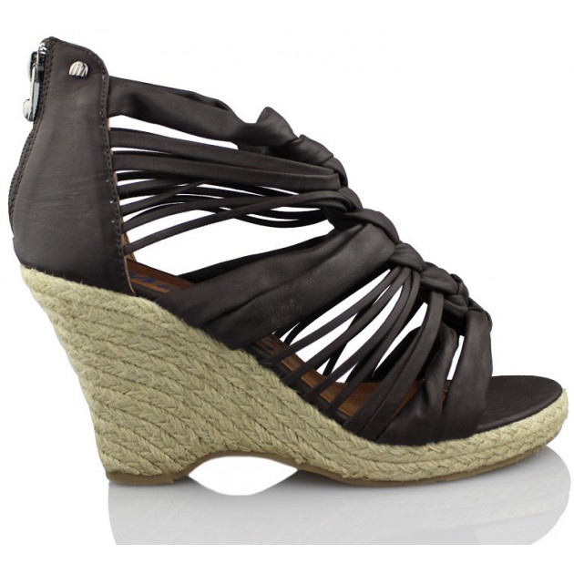 MUSTANG sandals with wedge strips MARRON