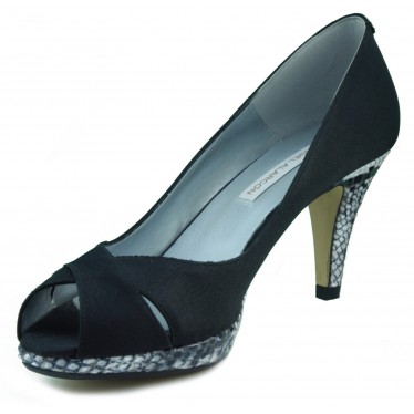 ANGEL ALARCON satin heel shoe party  NEGRO