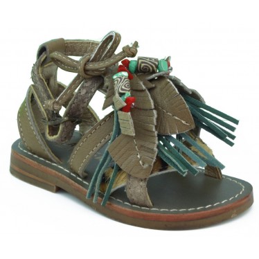 OCA LOCA leather sandal baby girl  MARRON