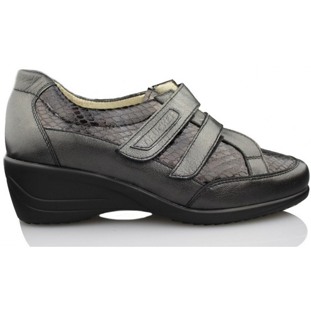 Drucker CALZAPEDIC moccasin wide and comfortable Velcro. NEGRO