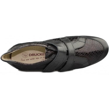 Drucker CALZAPEDIC moccasin wide and comfortable Velcro.  NEGRO