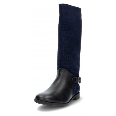 GARVALIN engraved suede boot girl  AZUL