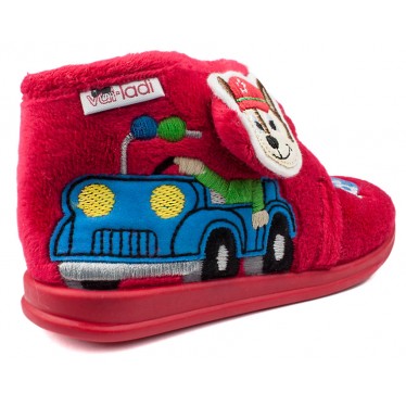 HOUSE SLIPPERS VULLADI NIÑO DOG SQUAD  ROJO