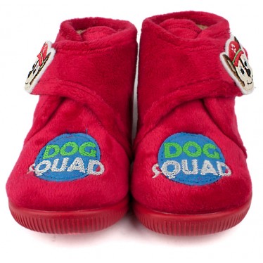 HOUSE SLIPPERS VULLADI NIÑO DOG SQUAD  ROJO