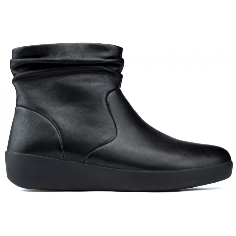 FITFLOP SKATEBOOTIE LEATHER BOOTS BLACK