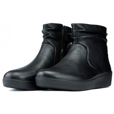 FITFLOP SKATEBOOTIE LEATHER BOOTS BLACK