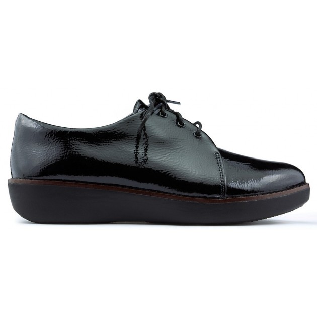 FITFLOP DERBY CRINKLE CHAROL SHOES BLACK FITFLOP DERBY CRINKLE CHAROL SHOES BLACK