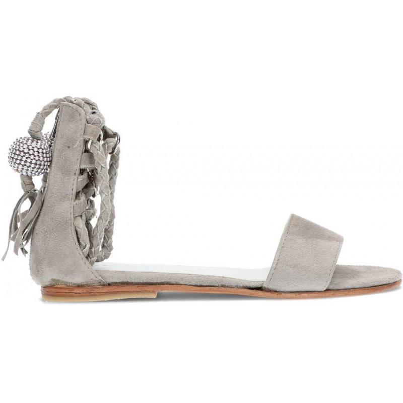 OCA LOCA nubuck leather sandal for girls GRIS