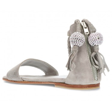 OCA LOCA nubuck leather sandal for girls GRIS