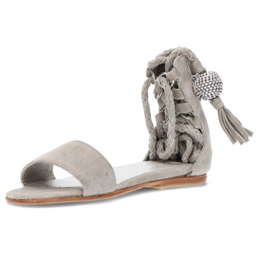 OCA LOCA nubuck leather sandal for girls GRIS