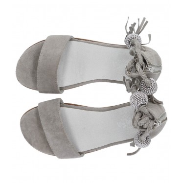 OCA LOCA nubuck leather sandal for girls GRIS