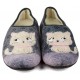 HOUSE SLIPPERS VULLADI WOMEN CLOSED KITTENS GRIS