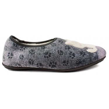 HOUSE SLIPPERS VULLADI WOMEN CLOSED KITTENS GRIS