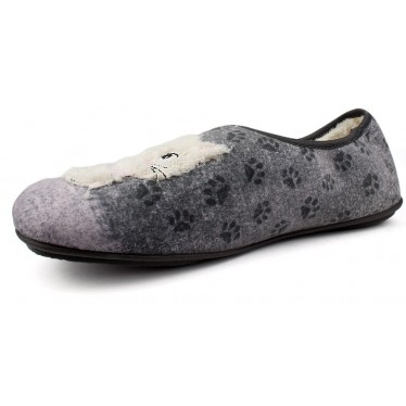 HOUSE SLIPPERS VULLADI WOMEN CLOSED KITTENS GRIS