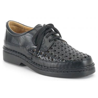 CALZAMEDI comfortable shoes with Velcro sewn by hand NEGRO