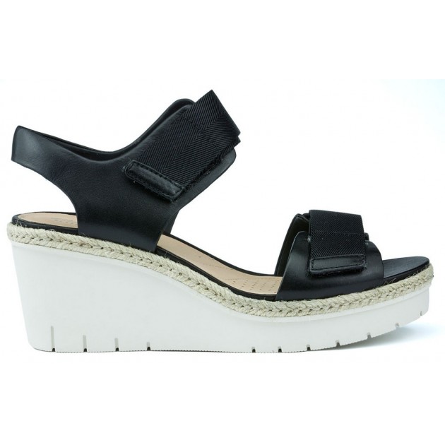 CLARKS SANDALS PALM SHINE0 13285 BLACK LEATHER CLARKS SANDALS PALM SHINE0 13285 BLACK LEATHER
