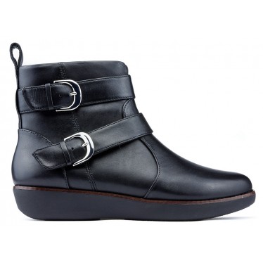 Booties FITFLOP LAILA DOUBLE BUCKLE BLACK