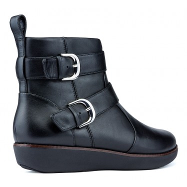 Booties FITFLOP LAILA DOUBLE BUCKLE BLACK
