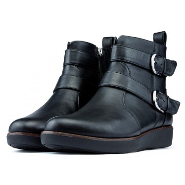 Booties FITFLOP LAILA DOUBLE BUCKLE BLACK