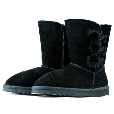 Boots Oca Loca Pompon NEGRO