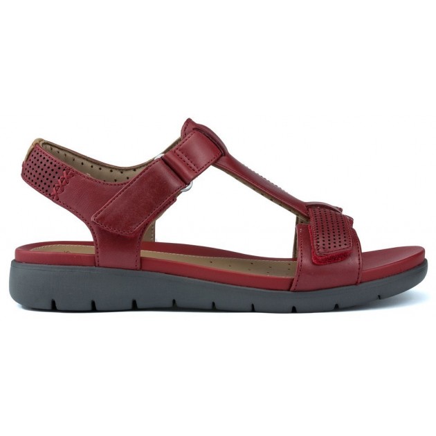 CLARKS SANDALS UNSTRUCTURED A HAYWOOD RED LEATHER CLARKS SANDALS UNSTRUCTURED A HAYWOOD RED LEATHER