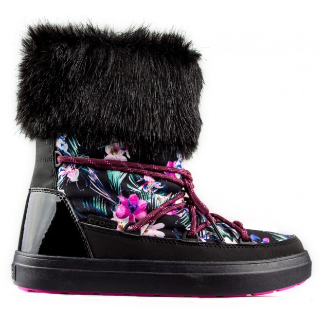 CROCS LODGEPOINT LACE BOOT W BLACK MULTICOLOR CROCS LODGEPOINT LACE BOOT W BLACK MULTICOLOR