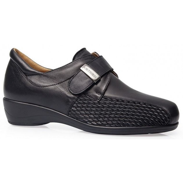 CALZAMEDI STRETCH VELCRO LEATHER SHOES W 0678 NEGRO CALZAMEDI STRETCH VELCRO LEATHER SHOES W 0678 NEGRO