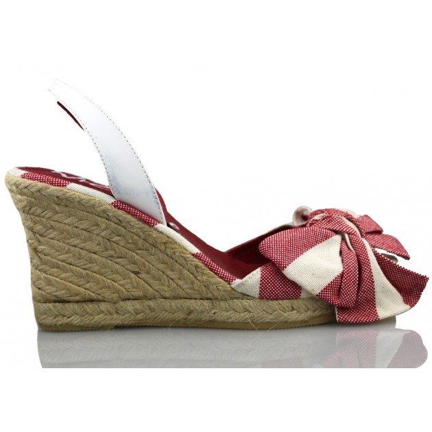 Vienty high wedge sandal seaside ROJO