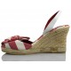 Vienty high wedge sandal seaside  ROJO