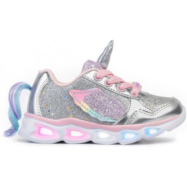 UNICORN SNEAKERS WITH LIGHT 29405 PLATA