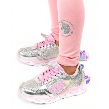 UNICORN SNEAKERS WITH LIGHT 29405 PLATA