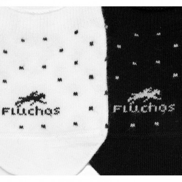 FLOWERY SOCKS CA0006 PACK 2 BLANCO_NEGRO