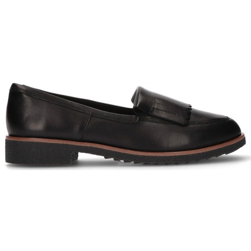 CLARKS GRIFFIN KILT LOAFERS BLACK