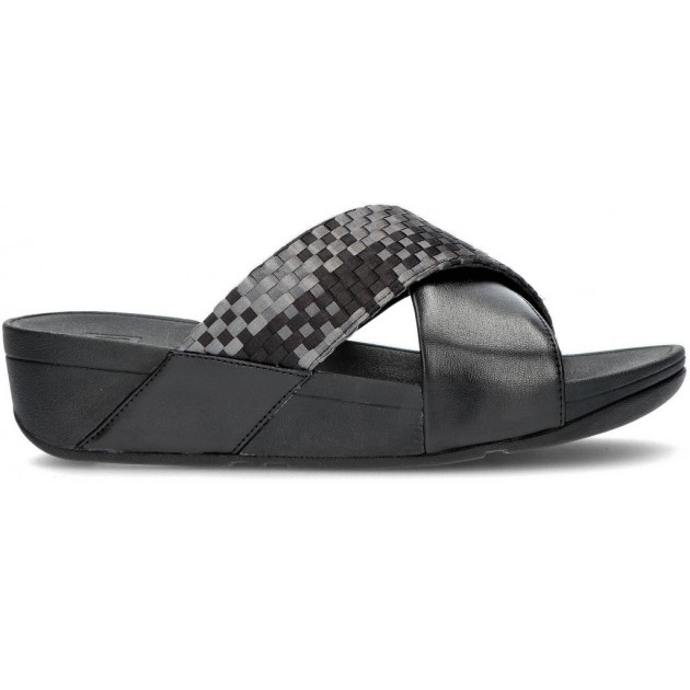 FITFLOP SANDALS LULU SILKY WEAVE BLACK FITFLOP SANDALS LULU SILKY WEAVE BLACK