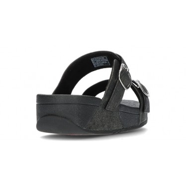 SANDALS FITFLOP LULU ADJUSTABLE SLIDES BLACK