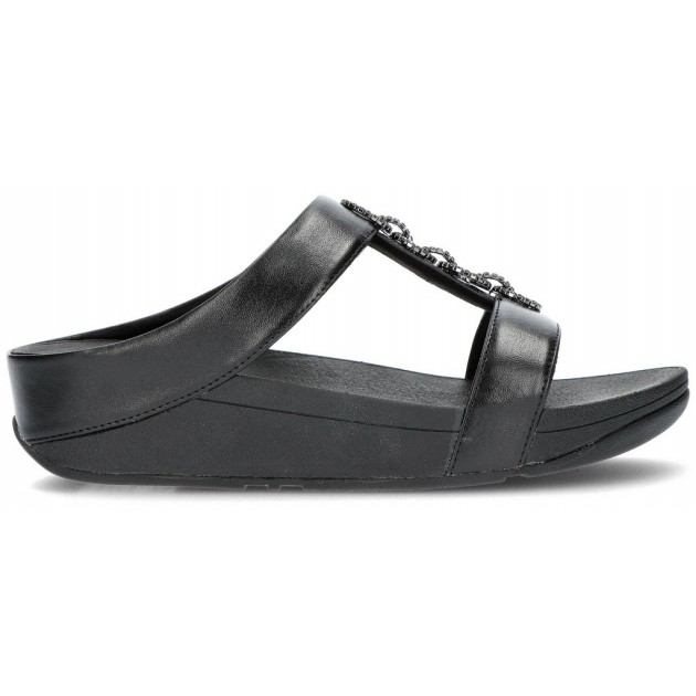 FITFLOP FINE SANDALS SPARKLE SLIDES BLACK FITFLOP FINE SANDALS SPARKLE SLIDES BLACK