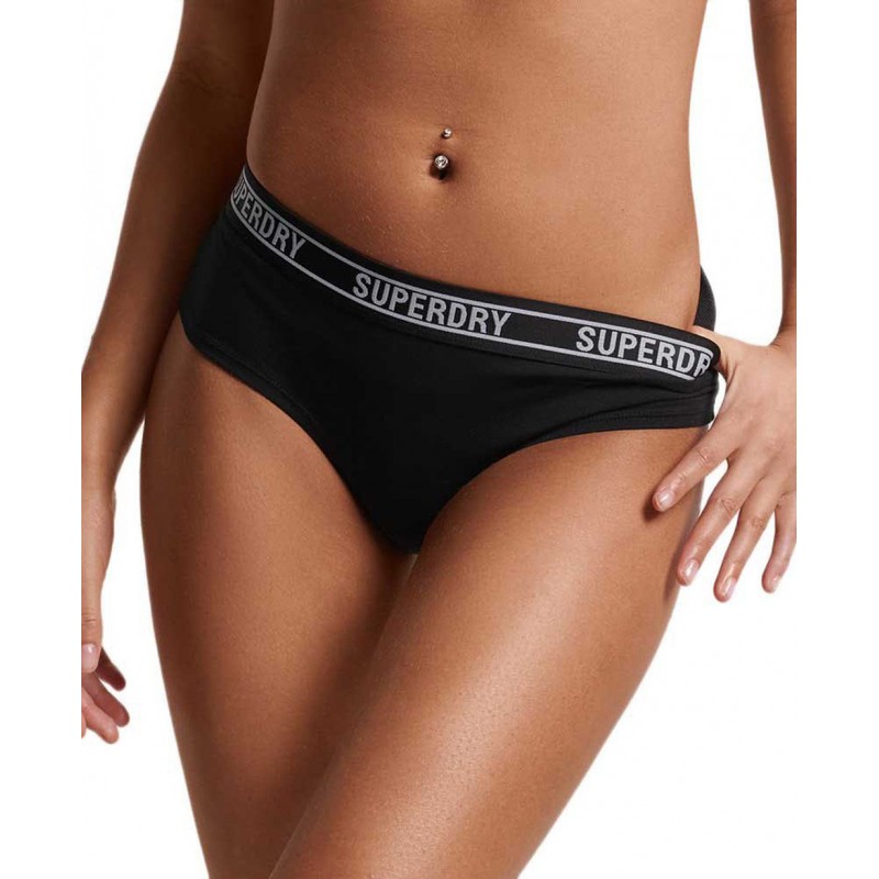 SUPERDRY PANTIES W3110360A HIPSTER BRIEF NEGRO