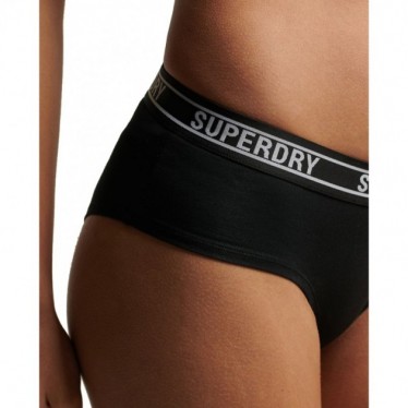 SUPERDRY PANTIES W3110360A HIPSTER BRIEF NEGRO