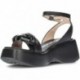 SANDALS WONDERS WILD D-9703 BLACK