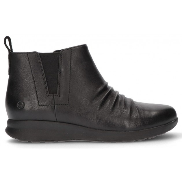 CLARKS UN ADORN MID ANKLE BOOTS BLACK CLARKS UN ADORN MID ANKLE BOOTS BLACK