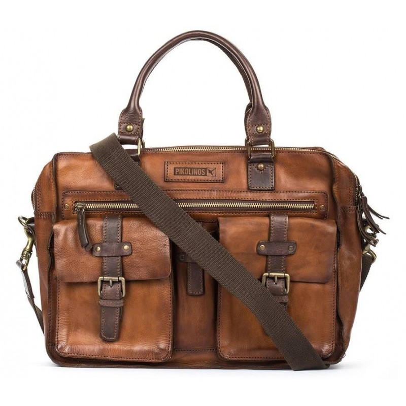 BRIEFCASE PIKOLINOS CAIMARI COGNAC