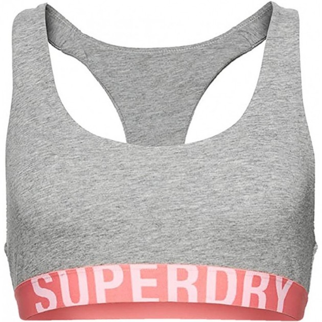 TOP SUPERDRY W3110356A CROP BRACELET LOGO GREY