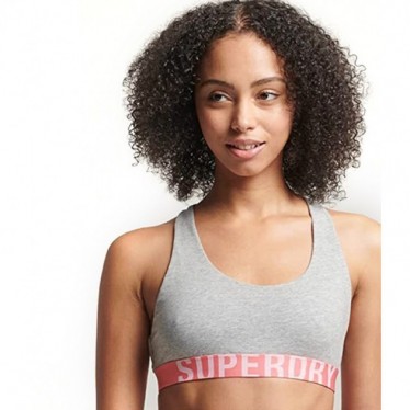 TOP SUPERDRY W3110356A CROP BRACELET LOGO GREY