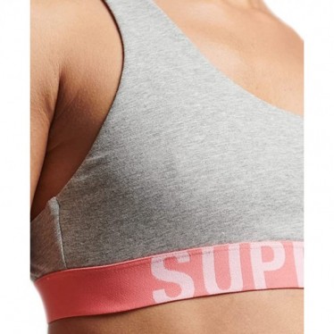 TOP SUPERDRY W3110356A CROP BRACELET LOGO GREY